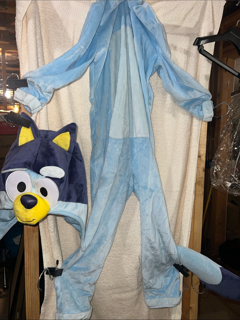 Bluey Character Costume/Cosplay Jumpsuit with Detachable Hood & Tail Kids